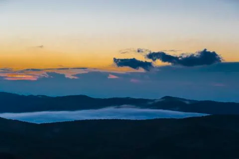 View from Mount Pizzoc at dawn Stock Photos