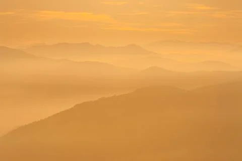 View from Mount Pizzoc at sunset Stock Photos