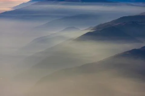 View from Mount Pizzoc at sunset Stock Photos