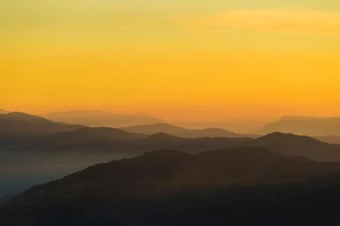 View from Mount Pizzoc at sunset Stock Photos