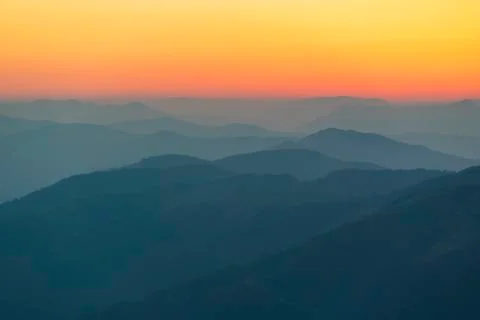 View from Mount Pizzoc at sunset Stock Photos