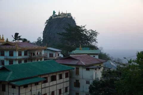 View of Mount Popa, Myanmar 스톡 사진