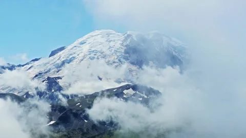 View of Mount Rainier from Mount Fremont Lookout Trail, Washington Stock Footage 332086059