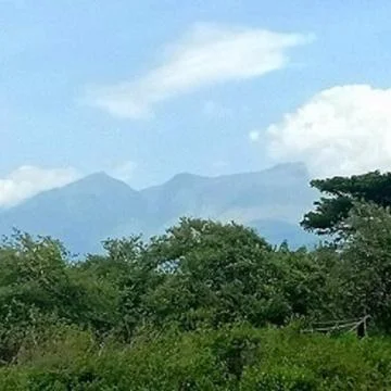 View of mount Tambora from afar Foto stock