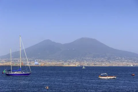 View of the Mount Vesuvius, Naples. Stock Photos