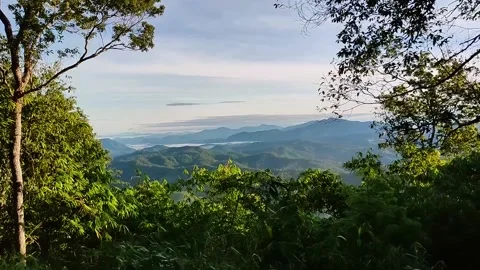 View mountain and the fog Stock Footage 154838600