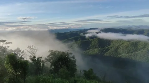 View mountain and the fog Stock Footage 154838607