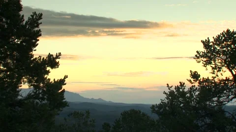View of mountain and forest at sunset, Arkansas, USA Stock Footage 60690733