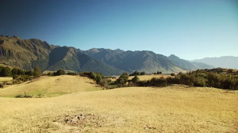 View of mountain and grassland Stock Footage 55309706