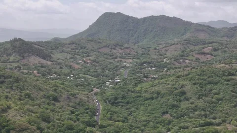 View of a mountain area with roads and green land Video stock 339707346