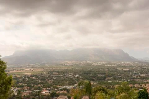 A view of a mountain in Benidorm, Spain Stock Photos