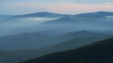 View from mountain Blauen to Belchen, Black Forest, Germany Stock Footage 141428762
