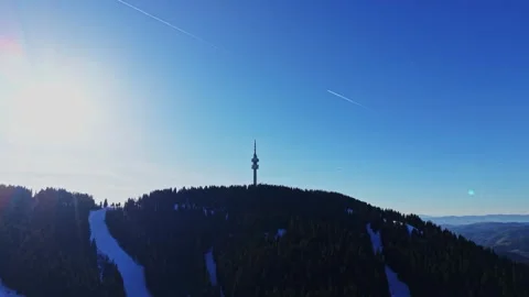 View from a mountain in the Carpathians, Bulgaria during a clear day Stock-Footage 337990247