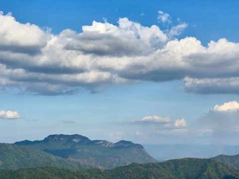 View of mountain with cloudy sky 스톡 사진