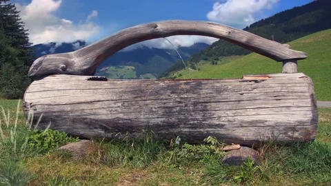 A view of a mountain drinking trough in a sunny summer day, the Dolomites, Italy 스톡 동영상 139288552