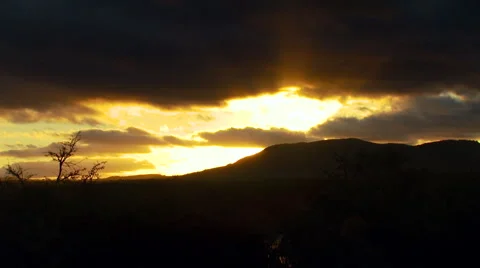 View of mountain during sunset in ranch Video stock 54590463