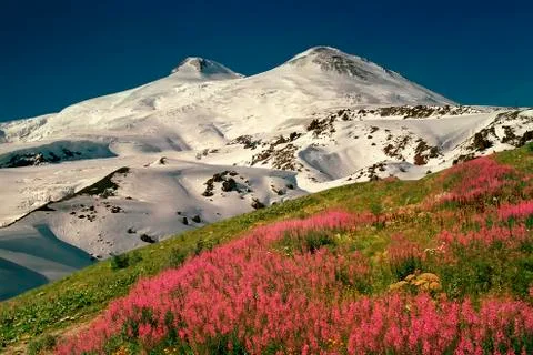 View of Mountain Elbrus Stock Photos