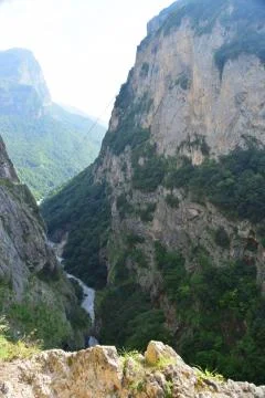 View of mountain gorge Stock Photos