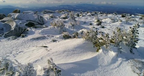 View of the mountain with granite massif and panoramic Stock Footage 117794089