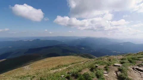 The view from the mountain Hoverla, timelapse (Ukrainian Carpathian mountains). Stock Footage 107266694