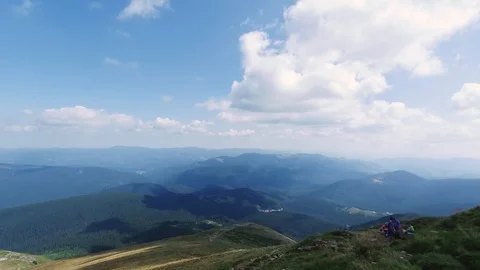 The view from the mountain Hoverla, timelapse (Ukrainian Carpathian mountains). Stock Footage 107266746