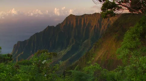 View of mountain in Kauai Video stock 60691561