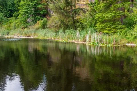 View at Mountain Lake with Dramatic Clouds in British Columbia, Canada Stock Photos