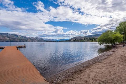 View at Mountain Lake with Dramatic Clouds in British Columbia, Canada. Stock Photos