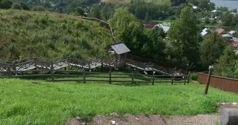 View of the mountain Levitan in Plyos. Video stock 64075462