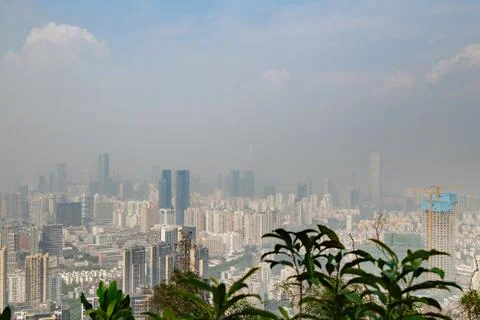 View from the mountain to the metropolis Stock Photos