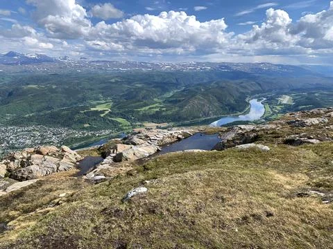 View from a mountain in Norway Stock Photos