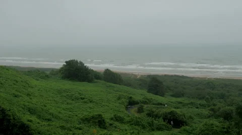 The view from the mountain of the ocean Stock Footage 60672953