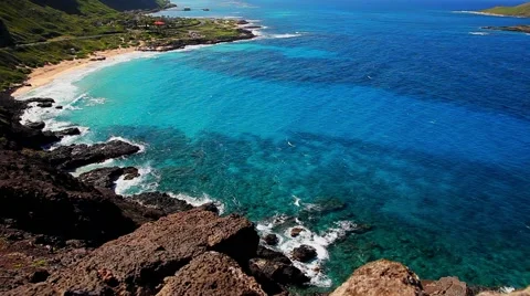 View from the mountain to the ocean shore Vidéo 43858607