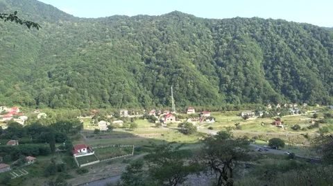 A  view from a mountain over Ilisu Stock Footage 66573340