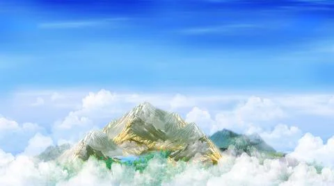 View of the mountain peak illustration Stock Illustration
