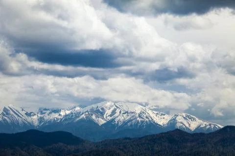 View of the mountain peaks Stock Photos