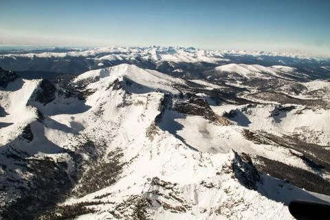 View of a mountain plain from a height. Stock Photos
