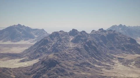 A view of a mountain range from an airplane Stock Illustration