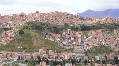 View Of The Mountain Range With Dense Buildings On Top And Slopes Stock Footage 171656116