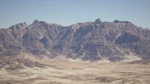 A view of a mountain range in the desert Stock Illustration