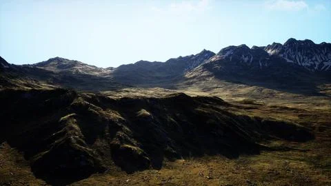 A view of a mountain range from a distance Stock Illustration