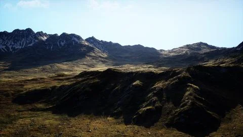 A view of a mountain range from a distance Stock Illustration