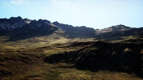 A view of a mountain range from a distance Stock Illustration