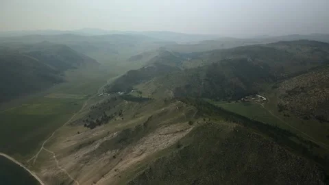 View of the mountain range from Lake Baikal, Siberia, Russia Stock Footage 169975016