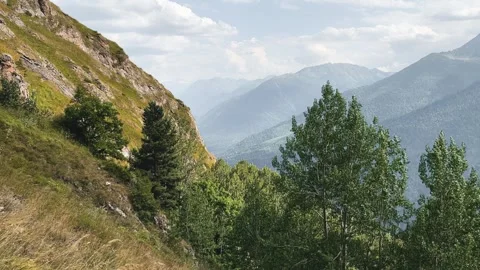 View of the mountain range near Mount Zakan.  Stock Footage 253247439