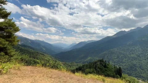 View of the mountain range near Mount Zakan. Stock Footage 254410611