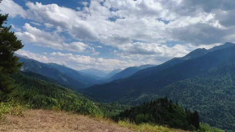 View of the mountain range near Mount Zakan. Stock Footage 254411377