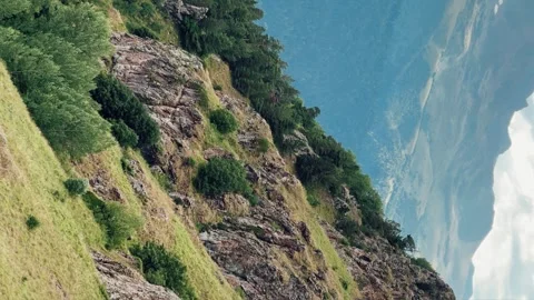 View of the mountain range near Mount Zakan.  Stock Footage 260263441