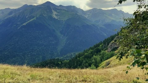 View of the mountain range near Mount Zakan. Stock Footage 261044819
