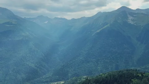 View of the mountain range near Mount Zakan. Stock Footage 261045223